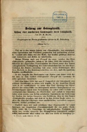 St. Petersburger medizinische Zeitschrift. 3, 3 = Jg. 2. 1862