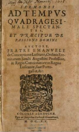 Sermones ad tempus quadragesimale spectantes