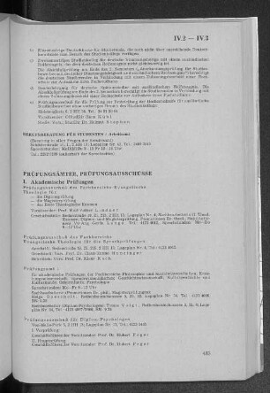 IV.3 Prüfungsämter, Prüfungsausschüsse