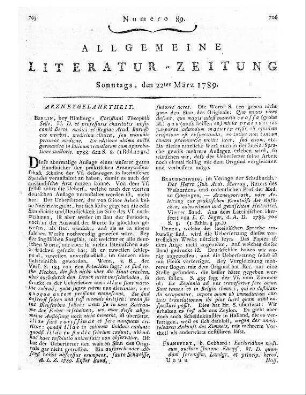 Kaempf, Johann: Enchiridium medicum. - Ed. emendatior. - Frankfurt : Gebhardt, 1788