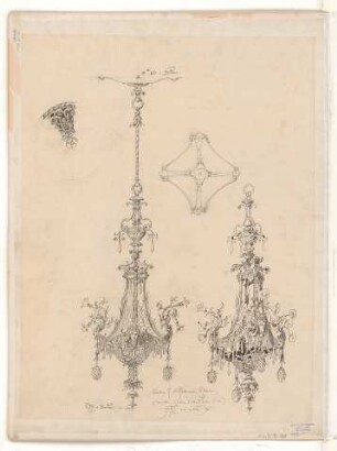 Thiersch, Friedrich von; München; Justizpalast - Lüster im Repräsentationssaal (Perspektive)