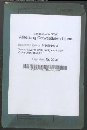 Mündel: Landwehr, Anna Wilhelmine Johanna: