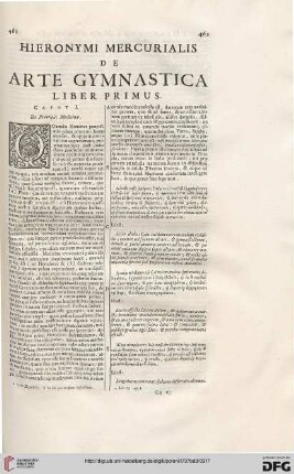 De arte gymnastica: Liber primus