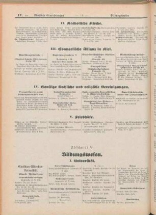 Abschnitt V. Bildungswesen.
