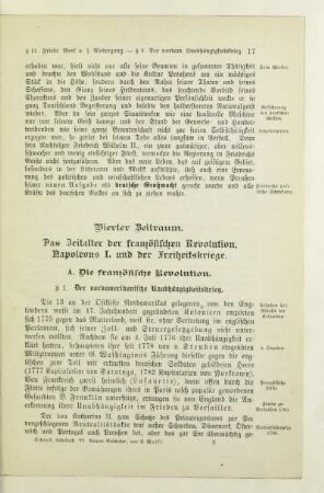 Vierter Zeitraum. Das Zeitalter der französischen Revolution, Napoleons I. und der Freiheitskriege
