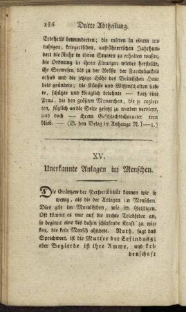 XV. Unerkannte Anlagen im Menschen.