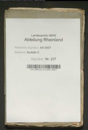 Schriftwechsel betr. die Anleihe des Domkapitels zu den Begräbniskosten des Erzbischofs Clemens August von 100 000 Reichstalern