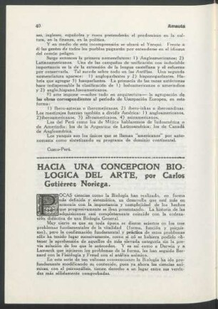 Hacia una concepción biologica del arte