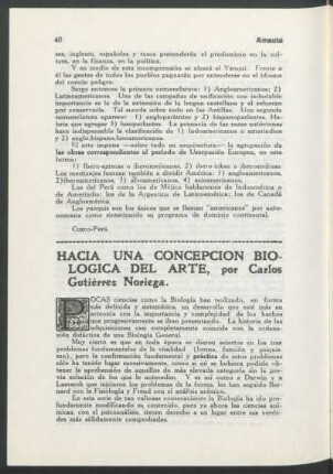 Hacia una concepción biologica del arte