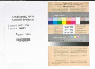 Entnazifizierung Hans Tigges, geb. 02.11.1911 (Verw.Beamter)