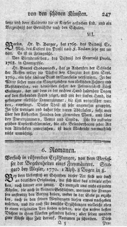 Versuch in rührenden Erzählungen.