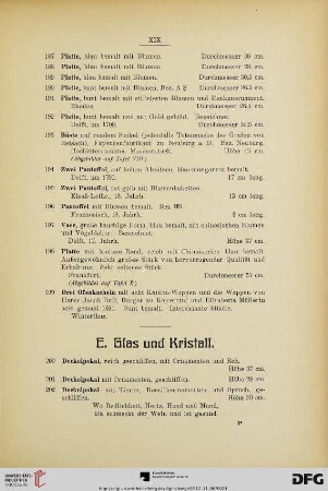 E. Glas und Kristall (Nr. 200-214)