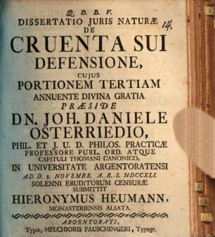 Dissertatio Juris Naturae De Cruenta Sui Defensione, 3