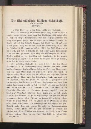 Die Niederländische Missions-Gesellschaft (Fortsetzung)
