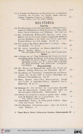 Militaria (Nr. 144 - 194)