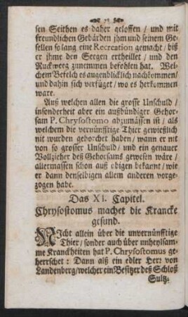 Das XI. Capitel. Chrysostomus machet die Krancke gesund
