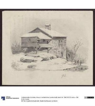 Haus in winterlicher Landschaft