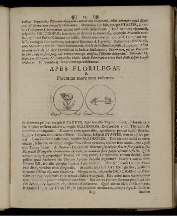Apes Florilegae & Parentum more rura colentes