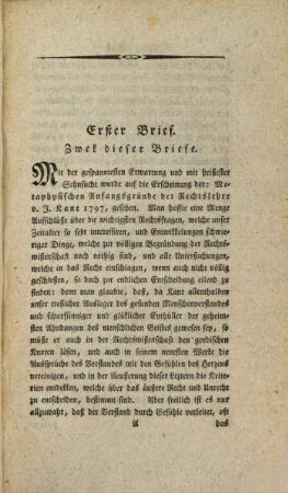 Briefe über Kants metaphysische Anfangsgründe der Rechtslehre ...