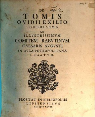 De Tomis Ovidii exilio schediasma