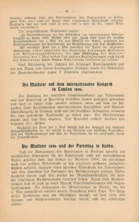 Die Maifeier auf dem internationalen Kongreß in London 1896.