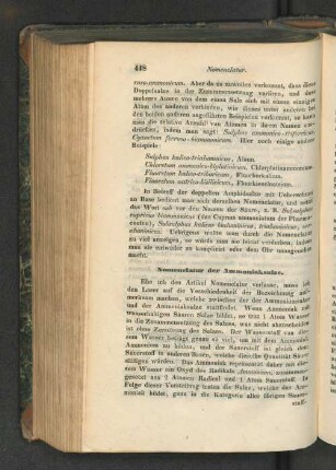 Nomenclatur der Ammoniaksalze.