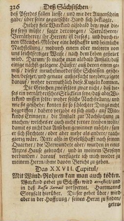 Das XXVII. Capitul/ Mit Wind-Rohren kan man auch tödten. ...
