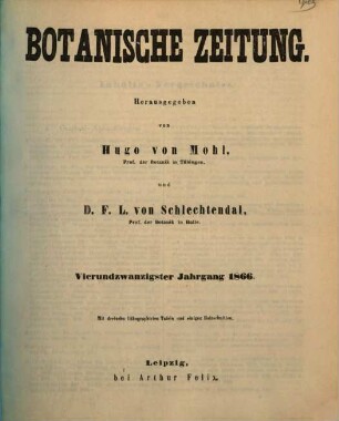 Botanische Zeitung. 24. 1866