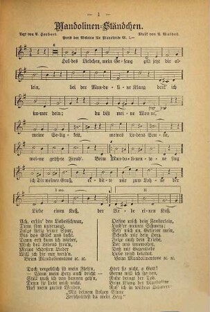 Mandolinen-Ständchen : sowie viele andere neue Couplets & Lieder ; Wo ist die Liebste?