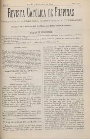 Ano II. Manila 5 de Octubre de 1890, Núm. 87