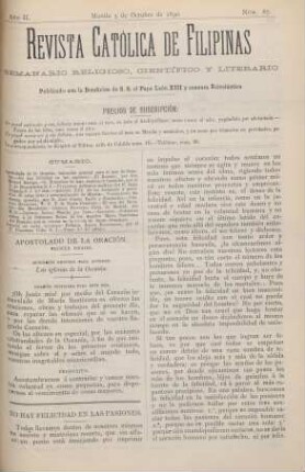 Ano II. Manila 5 de Octubre de 1890, Núm. 87