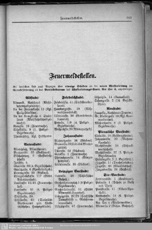 Feuermeldestellen