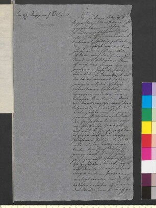 Brief von Goethe, Johann Wolfgang von an Rapp, Gottlob Heinrich