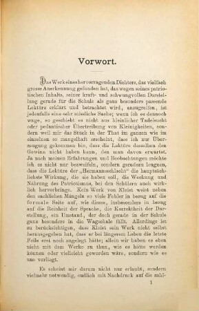 Bemerkungen zu Heinrich v. Kleists Hermannsschlacht : ein Beitrag zum Kapitel der Schullektüre