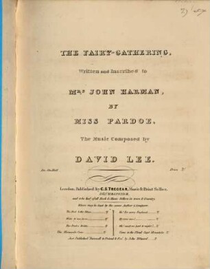 The fairy-gathering : the words by Miss Pardoe