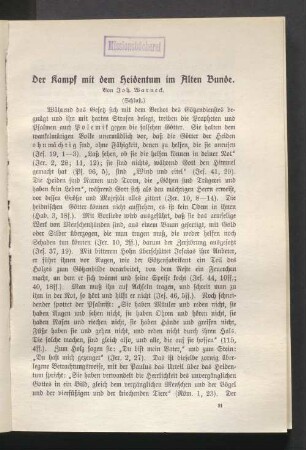 Der Kampf mit dem Heidentum im Alten Bunde