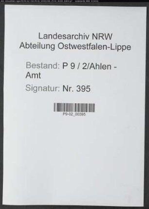 Sterberegister Standesamt Ahlen-Amt