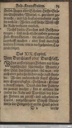Das XIX. Capitel. Vom Durchlauff oder Durchfall