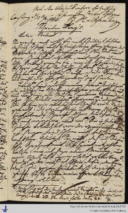 Brief von Johann Leonhard Hug an Franz Karl Grieshaber (13.04.1842)