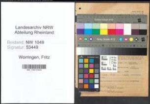 Entnazifizierung Fritz Worringen , geb. 07.05.1898 (Weinkaufmann)