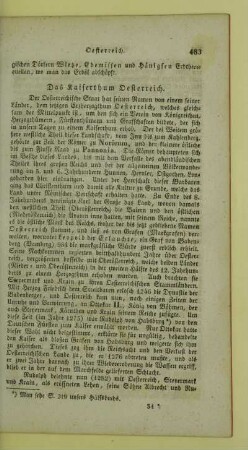 Das Kaiserthum Oesterreich