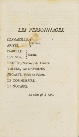 Les Personnages.
