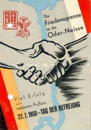 Postkarte des FDGB zum polnischen "Tag der Befreiung"