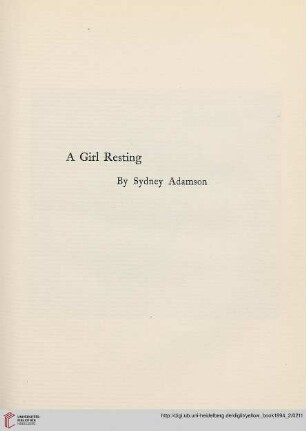 Plate: A girl resting by Sydney Adamson