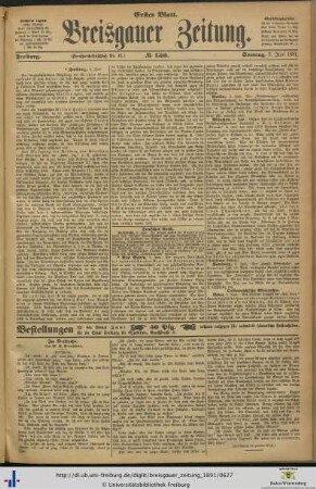 07.06.1891 (Erstes Blatt)