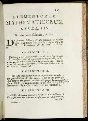 Liber VIII. De planorum sectione, & fitu.