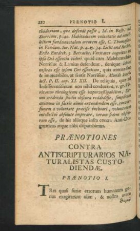 Praenotiones Contra Antiscripturarios Naturalistas Custodiendae
