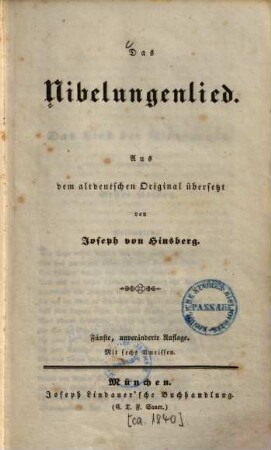 Das Nibelungenlied : mit sechs Umrissen