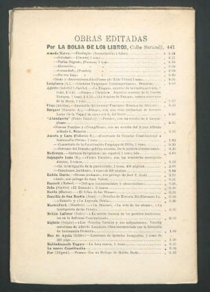 Obras editadas por la bolsa de los libros.