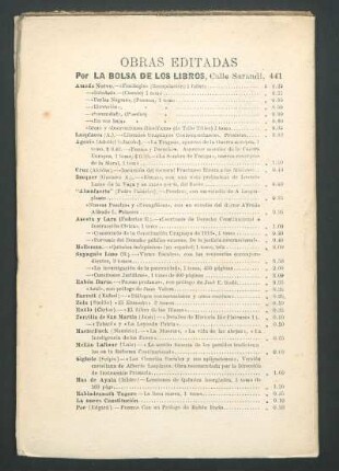Obras editadas por la bolsa de los libros.